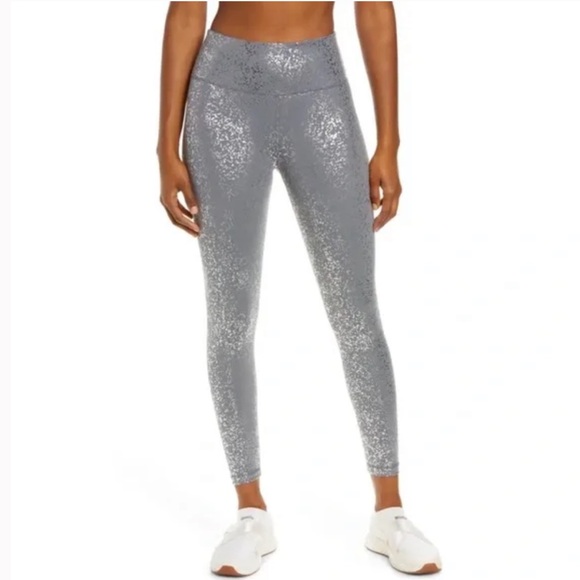 Sweaty Betty Leggings Goddess 7/8 Workout in Grey Terrazzo Foil Print Size XS - Picture 1 of 5